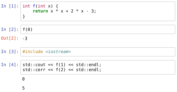 C++ in jupyter notebook